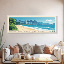 Load image into Gallery viewer, Big Wave Bay Beach, Hong Kong Panoramic Print, Vacation Gift, Hong Kong Wall Art, Beach Painting, Beach Decor, Beach Or Lakehouse Art