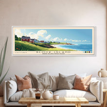 Load image into Gallery viewer, Block Island, Rhode Island,United States Panoramic Print, Vacation Gift, Rhode Island,United States Wall Art, Beach Painting, Beach Decor, Beach Or Lakehouse Art