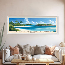 Load image into Gallery viewer, Blue Lagoon Island, Bahamas Panoramic Print, Vacation Gift, Bahamas Wall Art, Beach Painting, Beach Decor, Beach Or Lakehouse Art