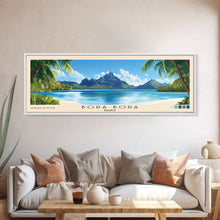 Load image into Gallery viewer, Bora Bora, France Panoramic Beach Print, Vacation Gift, France Wall Art, Beach Painting, Beach Decor, Beach Painting