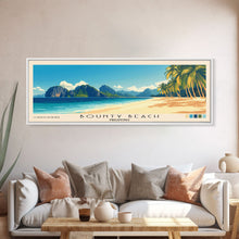 Load image into Gallery viewer, Bounty Beach, Philippines Panoramic Beach Print, Vacation Gift, Philippines Wall Art, Beach Painting, Beach Decor, Beach Painting