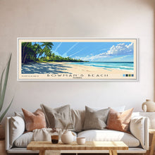 Load image into Gallery viewer, Bowman’s Beach, Florida Panoramic Print, Vacation Gift, Florida Wall Art, Beach Painting, Beach Decor, Large Wall Art, Wood Frame Art