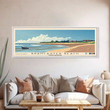 Load image into Gallery viewer, Brancaster Beach, United Kingdom Panoramic Beach Print, Vacation Gift, United Kingdom Wall Art, Framed Canvas Print, Framed Beach Painting