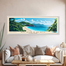 Load image into Gallery viewer, Brewer’s Beach, US Virgin islands Panoramic Print, Vacation Gift, US Virgin islands Wall Art, Beach Painting, Beach Decor, Beach Or Lakehouse Art