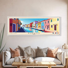 Cargar imagen en el visor de la galería, Burano, Italy Panoramic Print, Vacation Gift, Italy Wall Art, Beach Painting, Beach Decor, Beach Or Lakehouse Art