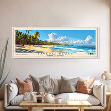 Load image into Gallery viewer, Bávaro Beach, Dominican Republic Panoramic Beach Print, Vacation Gift, Dominican Republic Wall Art, Beach Painting, Beach Decor, Beach Painting
