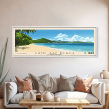 Carregar imagem no visualizador da galeria, Cane Bay Beach, US Virgin islands Panoramic Print, Vacation Gift, US Virgin islands Wall Art, Vacation Wall Art, Vacatation Memories, Beach Decor, Beach Or Lakehouse Art