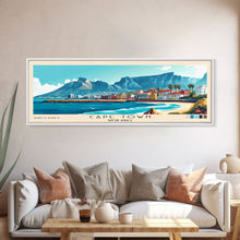 Carregar imagem no visualizador da galeria, Cape Town, South Africa Panoramic Print, Vacation Gift, South Africa Wall Art, Beach Painting, Beach Decor, Large Wall Art, Wood Frame Art