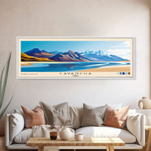 Load image into Gallery viewer, Cavancha, Chile Panoramic Print, Vacation Gift, Chile Wall Art, Beach Painting, Beach Decor, Large Wall Art, Wood Frame Art