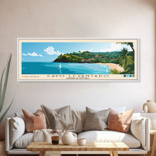Cargar imagen en el visor de la galería, Cayo Levantado, Dominican Republic Panoramic Print, Vacation Gift, Dominican Republic Wall Art, Beach Painting, Beach Decor, Beach Or Lakehouse Art