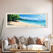 Cargar imagen en el visor de la galería, Champagne Beach, Vanuatu Panoramic Beach Print, Vacation Gift, Vanuatu Wall Art, Framed Canvas Print, Framed Beach Painting
