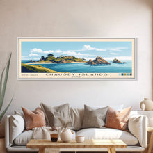 Cargar imagen en el visor de la galería, Chausey Islands, France Panoramic Beach Print, Vacation Gift, France Wall Art, Beach Painting, Beach Decor, Beach Painting