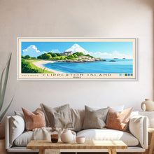 Load image into Gallery viewer, Clipperton Island, France Panoramic Print, Vacation Gift, France Wall Art, Beach Painting, Beach Decor, Large Wall Art, Wood Frame Art