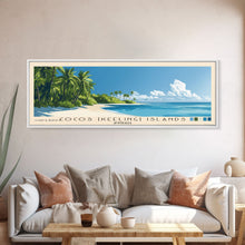Cargar imagen en el visor de la galería, Cocos (Keeling) Islands, Australia Panoramic Beach Print, Vacation Gift, Australia Wall Art, Framed Canvas Print, Framed Beach Painting