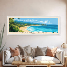 Load image into Gallery viewer, Cornwall Beach, Jamaica Panoramic Beach Print, Vacation Gift, Jamaica Wall Art, Beach Painting, Beach Decor, Beach Painting