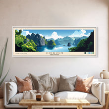 Load image into Gallery viewer, Coron, Philippines Panoramic Print, Vacation Gift, Philippines Wall Art, Beach Painting, Beach Decor, Large Wall Art, Wood Frame Art