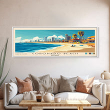 Load image into Gallery viewer, Coronado Beach, San Diego Panoramic Print, Vacation Gift, San Diego Wall Art, Vacation Wall Art, Vacatation Memories, Beach Decor, Beach Or Lakehouse Art