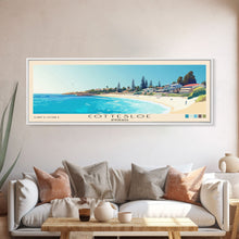 Load image into Gallery viewer, Cottesloe, Australia Panoramic Print, Vacation Gift, Australia Wall Art, Beach Painting, Beach Decor, Large Wall Art, Wood Frame Art
