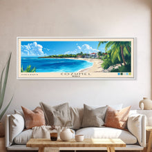 Load image into Gallery viewer, Cozumel, Mexico Panoramic Print, Vacation Gift, Mexico Wall Art, Beach Painting, Beach Decor, Beach Or Lakehouse Art