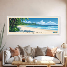 Load image into Gallery viewer, Devil’s Beach, Fiji Panoramic Print, Vacation Gift, Fiji Wall Art, Beach Painting, Beach Decor, Beach Or Lakehouse Art