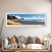 Load image into Gallery viewer, Djúpalónssandur Beach, Iceland Panoramic Print, Vacation Gift, Iceland Wall Art, Vacation Wall Art, Vacatation Memories, Beach Decor, Beach Or Lakehouse Art