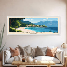 Load image into Gallery viewer, Dobrec Beach, Montenegro Panoramic Print, Vacation Gift, Montenegro Wall Art, Beach Painting, Beach Decor, Beach Or Lakehouse Art