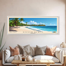 Load image into Gallery viewer, Dover Beach, Barbados Panoramic Print, Vacation Gift, Barbados Wall Art, Beach Painting, Beach Decor, Large Wall Art, Wood Frame Art