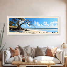 Carregar imagem no visualizador da galeria, Driftwood Beach, Georgia Panoramic Beach Print, Vacation Gift, Georgia Wall Art, Framed Canvas Print, Framed Beach Painting