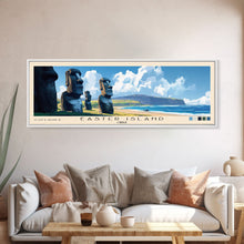 Load image into Gallery viewer, Easter Island, Chile Panoramic Print, Vacation Gift, Chile Wall Art, Beach Painting, Beach Decor, Beach Or Lakehouse Art