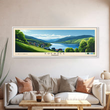 Load image into Gallery viewer, Edersee, Germany Panoramic Print, Vacation Gift, Germany Wall Art, Beach Painting, Beach Decor, Large Wall Art, Wood Frame Art