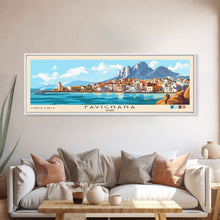 Carregar imagem no visualizador da galeria, Favignana, Italy Panoramic Print, Vacation Gift, Italy Wall Art, Beach Painting, Beach Decor, Large Wall Art, Wood Frame Art