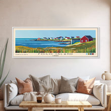 Cargar imagen en el visor de la galería, Fogo Island, Canada Panoramic Beach Print, Vacation Gift, Canada Wall Art, Framed Canvas Print, Framed Beach Painting