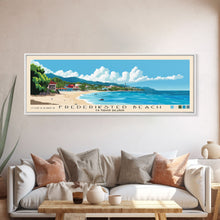 Load image into Gallery viewer, Frederiksted Beach, US Virgin islands Panoramic Print, Vacation Gift, US Virgin islands Wall Art, Beach Painting, Beach Decor, Beach Or Lakehouse Art