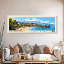 Carregar imagem no visualizador da galeria, Giardini naxos beach, Italy Panoramic Print, Vacation Gift, Italy Wall Art, Beach Painting, Beach Decor, Beach Or Lakehouse Art