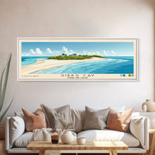 Load image into Gallery viewer, Gibbs Cay, Turks and Caicos Panoramic Print, Vacation Gift, Turks and Caicos Wall Art, Beach Painting, Beach Decor, Large Wall Art, Wood Frame Art