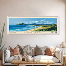 Load image into Gallery viewer, Long Beach, Fiji Panoramic Print, Vacation Gift, Fiji Wall Art, Beach Painting, Beach Decor, Large Wall Art, Wood Frame Art
