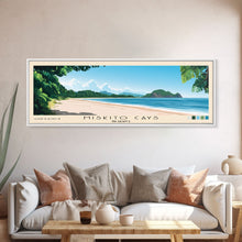 Load image into Gallery viewer, Miskito Cays, Nicaragua Panoramic Beach Print, Vacation Gift, Nicaragua Wall Art, Framed Canvas Print, Framed Beach Painting