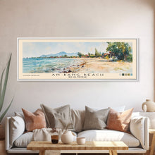 Load image into Gallery viewer, An Bang Beach, Hoi An, Vietnam Watercolor Beach Print, Vacation Gift, Hoi An, Vietnam Wall Art, Framed Canvas Print, Framed Beach Painting