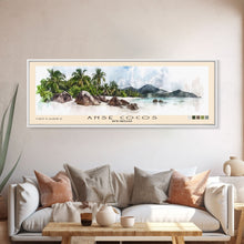 Load image into Gallery viewer, Anse Cocos, Seychelles Watercolor Beach Print, Vacation Gift, Seychelles Wall Art, Beach Painting, Beach Decor, Beach Painting