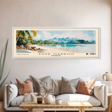 Load image into Gallery viewer, Anse Marron, Seychelles Watercolor Print, Vacation Gift, Seychelles Wall Art, Beach Painting, Beach Decor, Large Wall Art, Wood Frame Art