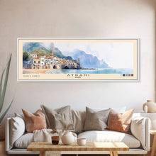 Load image into Gallery viewer, Atrani, Italy Watercolor Beach Print, Vacation Gift, Italy Wall Art, Beach Painting, Beach Decor, Beach Painting