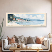 Load image into Gallery viewer, Bačvice, Croatia Watercolor Beach Print, Vacation Gift, Croatia Wall Art, Beach Painting, Beach Decor, Beach Painting