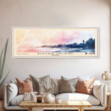 Carregar imagem no visualizador da galeria, Bintan Island, Indonesia Watercolor Beach Print, Vacation Gift, Indonesia Wall Art, Framed Canvas Print, Framed Beach Painting