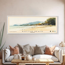 Load image into Gallery viewer, Bottle Beach, Thailand Watercolor Beach Print, Vacation Gift, Thailand Wall Art, Framed Canvas Print, Framed Beach Painting