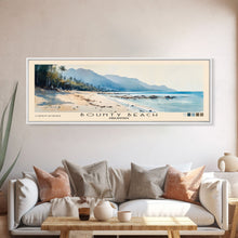 Load image into Gallery viewer, Bounty Beach, Philippines Watercolor Beach Print, Vacation Gift, Philippines Wall Art, Framed Canvas Print, Framed Beach Painting