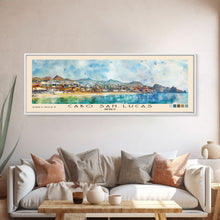 Load image into Gallery viewer, Cabo San Lucas, Mexico Watercolor Print, Vacation Gift, Mexico Wall Art, Beach Painting, Beach Decor, Large Wall Art, Wood Frame Art