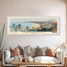 Load image into Gallery viewer, Canggu Beach, Indonesia Watercolor Print, Vacation Gift, Indonesia Wall Art, Beach Painting, Beach Decor, Large Wall Art, Wood Frame Art