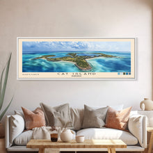 Cargar imagen en el visor de la galería, Cat Island, Bahamas Watercolor Beach Print, Vacation Gift, Bahamas Wall Art, Framed Canvas Print, Framed Beach Painting