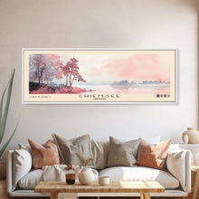 Load image into Gallery viewer, Chiemsee, Germany Watercolor Print, Vacation Gift, Germany Wall Art, Beach Painting, Beach Decor, Large Wall Art, Wood Frame Art