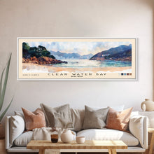 Cargar imagen en el visor de la galería, Clear Water Bay, Hong Kong Watercolor Beach Print, Vacation Gift, Hong Kong Wall Art, Framed Canvas Print, Framed Beach Painting